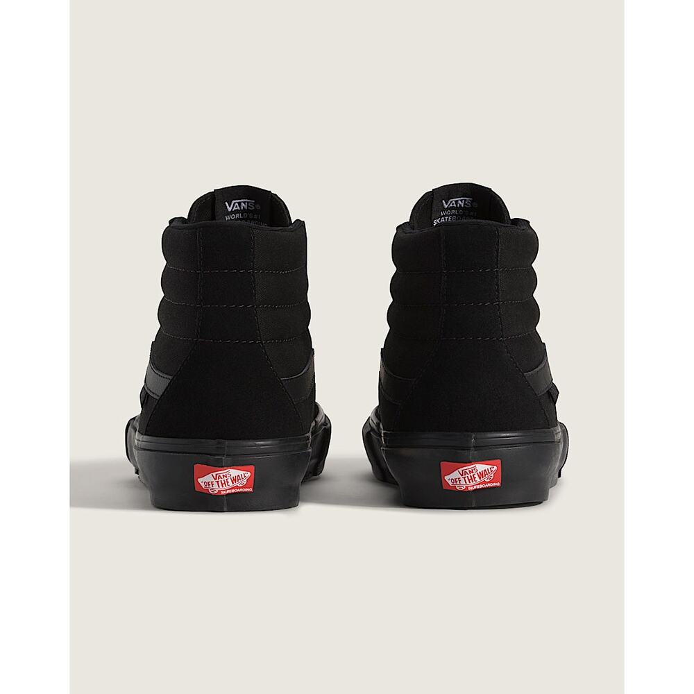VANS MEN'S 9 SK8-HI TRIPLE BLACK SUEDE HI TOP SNEAKER VN000D5IBKA NIB - Picture 4 of 7